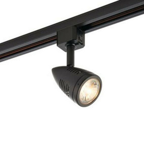 Adjustable Ceiling Track Spotlight Matt Black Single GU10 Lamp Bulb Downlight