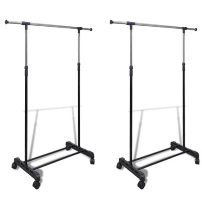 Adjustable Clothes Racks 2 pcs 1 Hanging Rail