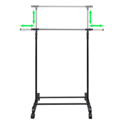 Adjustable Clothes Racks 2 pcs 1 Hanging Rail - 4