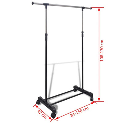 Adjustable Clothes Racks 2 pcs 1 Hanging Rail - 8