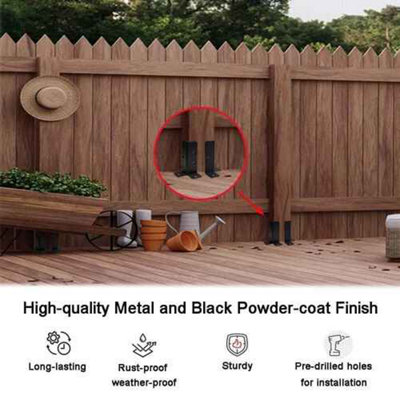 Adjustable Deck Post Anchor Base Fence Support Pergola Railing Bracket ...