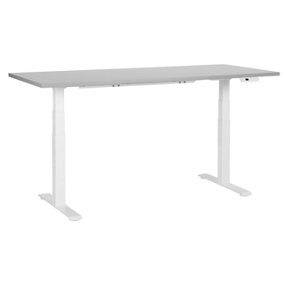 Adjustable Desk Electric 180 x 80 cm Light Grey DESTINES Various Sizes