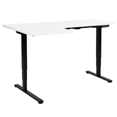 Adjustable Desk Electric Left Hand White DESTINES