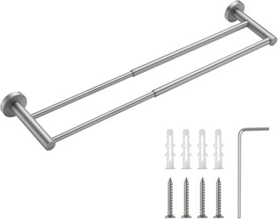 Adjustable Double Towel Rail Wall Mounted, Stainless 4070 cm Adjustable ...