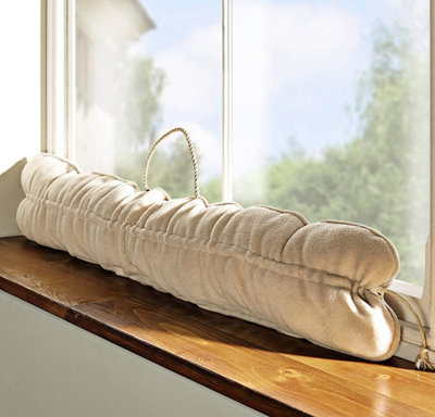 Adjustable Draught Excluder Cushion - Energy Saving Door & Window Draft Breeze Guard Stopper - Measures 62-97cm Long