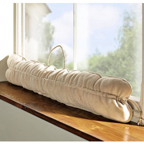 Adjustable Draught Excluder Cushion - Energy Saving Door & Window Draft Breeze Guard Stopper - Measures 62-97cm Long