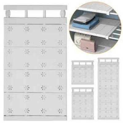 Adjustable Extendable Closet Shelf Rack Wardrobe Cupboard Storage ...