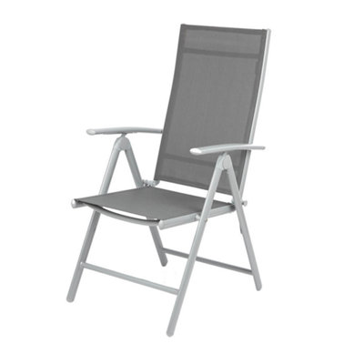 Adjustable Folding Garden Dining Chair in Grey DIY at B&Q