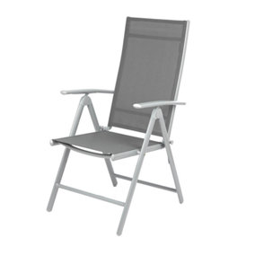 Adjustable Folding Garden Dining Chair in Grey