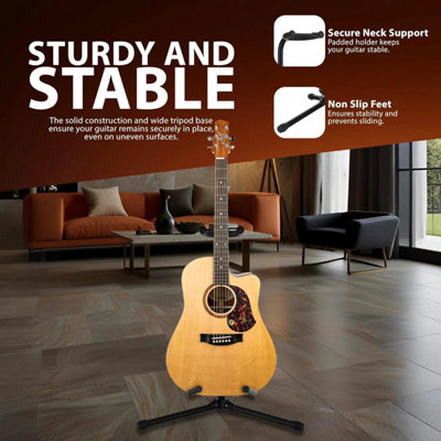 Adjustable Folding Guitar Stand for Acoustic Electric and Bass
