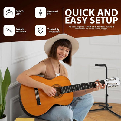 Adjustable Folding Guitar Stand for Acoustic Electric and Bass
