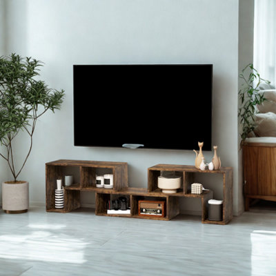 Adjustable Free Combination TV Stand Unit With Storage Rustic