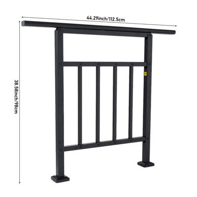 Adjustable Galvanised Steel Handrail 2-3-Step Garden Stairs Safety Grab ...
