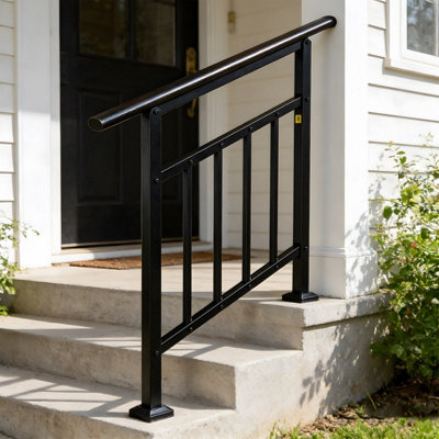Adjustable Galvanised Steel Handrail 3-4-Step Garden Stairs Safety Grab ...