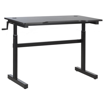 Adjustable Gaming Desk with RGB LED Lights 120 x 60 cm Black DURBIN