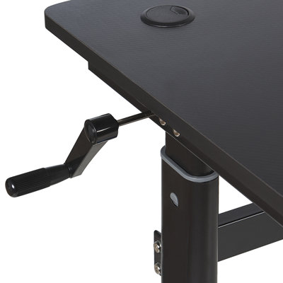 Adjustable Gaming Desk with RGB LED Lights 120 x 60 cm Black DURBIN