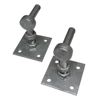 Adjustable Gate Hanger Hook Plates X2 (Heavy Duty Galvanised Square Pin Hinge)