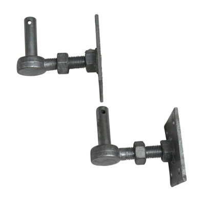 Adjustable Gate Hanger Hook Plates X2 (Heavy Duty Galvanised Square Pin Hinge)
