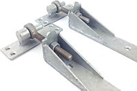 Adjustable Gate Hinges Pair 350mm 14" Galvanised Heavy Duty Hook and Band Stable