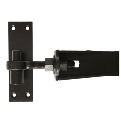 Adjustable Gate Hinges Pair 450mm 18" Black Heavy Duty Hook and Band Stable
