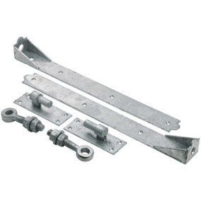 Adjustable Gate Hinges Pair 600mm 24" Galvanised Heavy Duty Hook and Band Stable