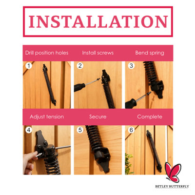 Adjustable Gate Spring Closers 10inch Automatic Self-Closing Black Pack ...