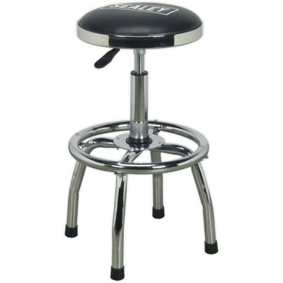 Bevco 3057 Mobile Maintenance Stool - 15-20" Adjustable Seat Height, Gray, 250 Lb Capacity With Tool Tray