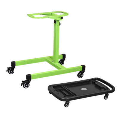 Adjustable-Height Mobile Workstation with Removable Top Tray