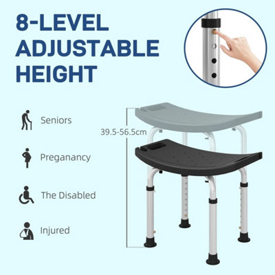 Adjustable Height Non Slip Bath Stool