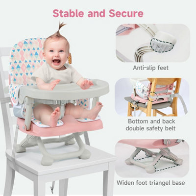 Adjustable High Chair for Babies and Toddlers Booster Seat for Table Pink DIY at B Q