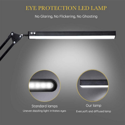 Adjustable LED Desk Lamp with Clamp, Dimmable Swing Arm, 3 Colour Modes, USB Powered - Ideal for Home, Office & Studio