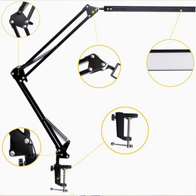 Adjustable LED Desk Lamp with Clamp, Dimmable Swing Arm, 3 Colour Modes, USB Powered - Ideal for Home, Office & Studio