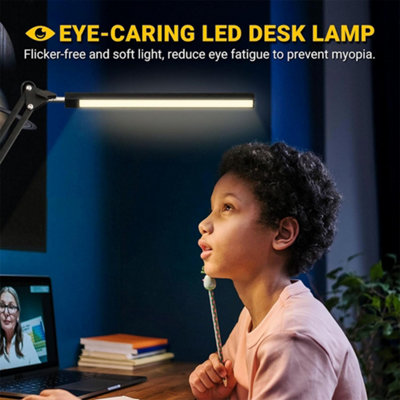 Adjustable LED Desk Lamp with Clamp, Dimmable Swing Arm, 3 Colour Modes, USB Powered - Ideal for Home, Office & Studio