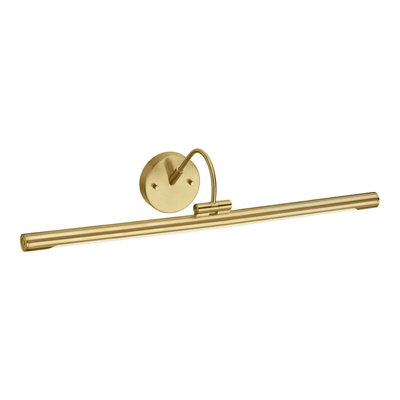 Adjustable LED Picture Light in Brushed Brass with 7.9W Bulb for Enhanced Illumination