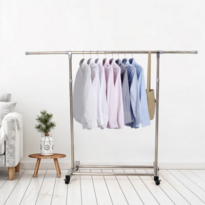 Adjustable Movable Multifunctional Stainless Steel Single-Rod Clothes ...