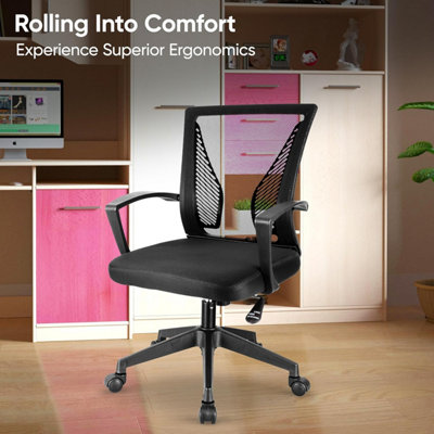 Adjustable Office Chair Ergonomic Desk with Lumbar Support Armrest ...