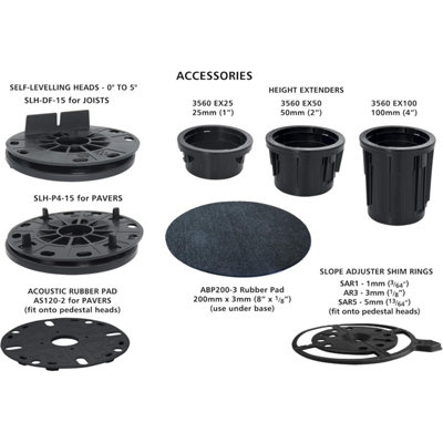 Adjustable Pedestal Support for Paving / Pavers 35-60mm (30 Pack)