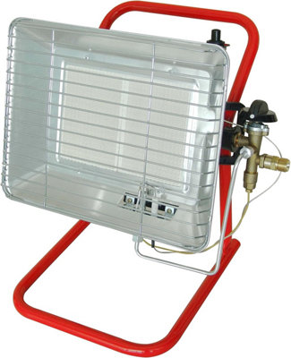 Indoor propane store heater with thermostat