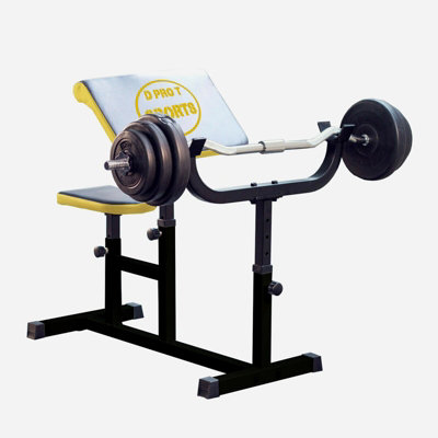 Adjustable Preacher Curl Bench Bicep & Arm Training Rack