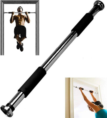 Adjustable Pull Up Bar for Doorway - Gym Workout Equipment with Chrome Finish for Strength Training