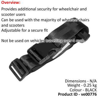 Adjustable Safety Lap Strap for Wheelchairs or Scooters - Secure and Comfortable