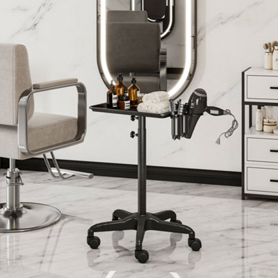 Adjustable Salon Tray Cart Tattoo Tray on Wheels,Beauty Tool Trolley Service Cart