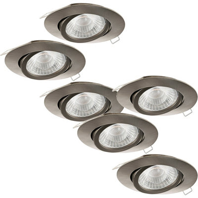 Adjustable Satin Nickel Ceiling Downlight - 2 Pack or 3 Pack Options