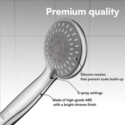 Adjustable Shower Head High Pressure Universal Handheld Showerhead 5 ...