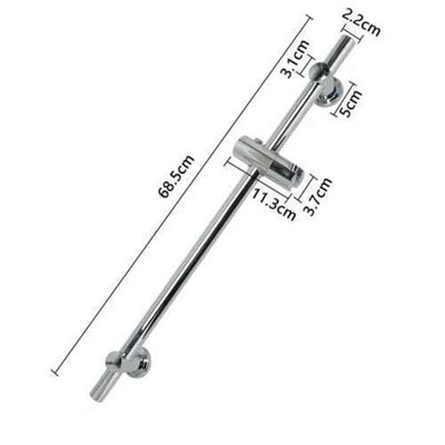 Adjustable shower slider rail kit, chrome riser bar with shower head ...