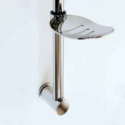 Adjustable shower slider rail kit, chrome riser bar with shower head ...