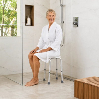 Adjustable Shower Stool with Non-Slip Feet