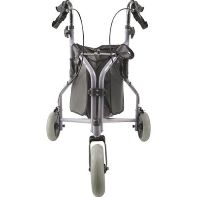Adjustable Silver Steel Tri-Walker with Three Wheels - 115kg Capacity ...