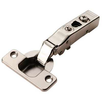 Adjustable Soft Close Cupboard Hinges - Polished Nickel - Full Overlay Cabinet