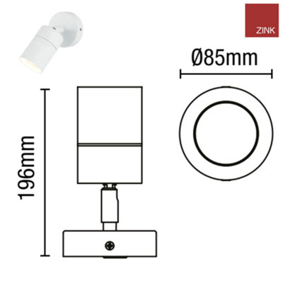 Adjustable Spot Lights Twin Pack with LED GU10s Included - White